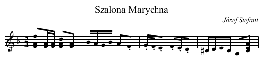 Szalona Marychna - staff notation
