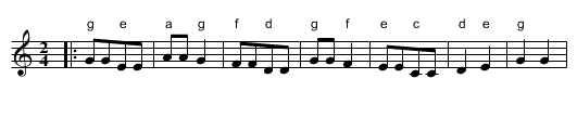 Szenyeri paros - staff notation