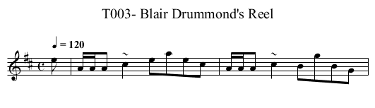 T003- Blair Drummond's Reel - staff notation