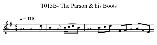 T013B- The Parson & his Boots - staff notation