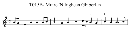 T015B- Muire 'N Inghean Ghiberlan - staff notation