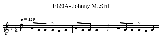 T020A- Johnny M.cGill - staff notation