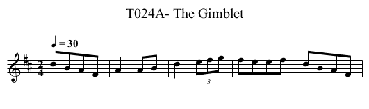 T024A- The Gimblet - staff notation
