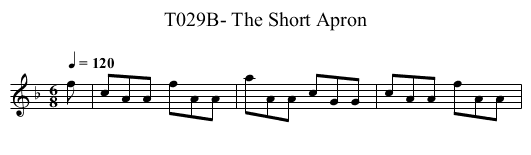 T029B- The Short Apron - staff notation