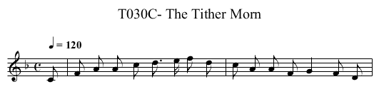 T030C- The Tither Morn - staff notation