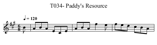 T034- Paddy's Resource - staff notation