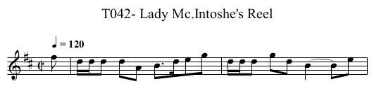 T042- Lady Mc.Intoshe's Reel - staff notation