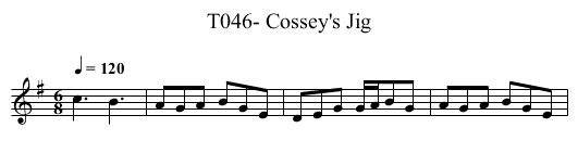 T046- Cossey's Jig - staff notation