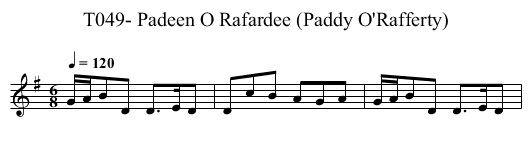 T049- Padeen O Rafardee (Paddy O'Rafferty) - staff notation