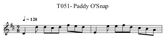 T051- Paddy O'Snap - staff notation