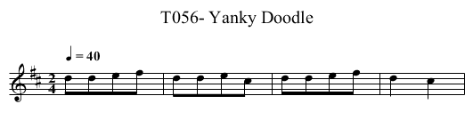 T056- Yanky Doodle - staff notation