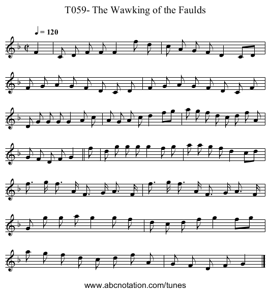 T059- The Wawking of the Faulds - staff notation