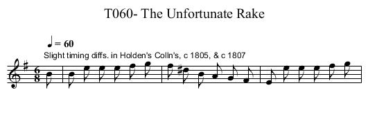 T060- The Unfortunate Rake - staff notation