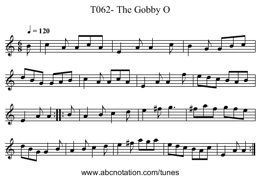 T062- The Gobby O - staff notation