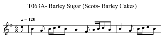 T063A- Barley Sugar (Scots- Barley Cakes) - staff notation