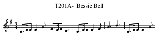 T201A-  Bessie Bell - staff notation