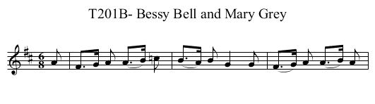 T201B- Bessy Bell and Mary Grey - staff notation