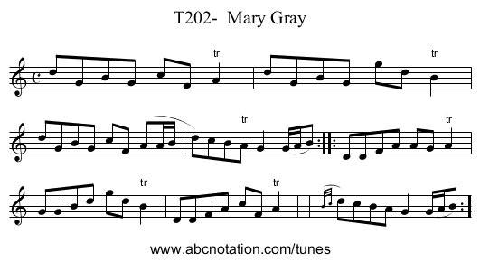 T202-  Mary Gray - staff notation