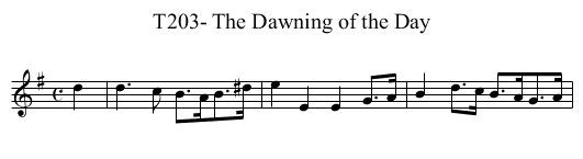 T203- The Dawning of the Day - staff notation