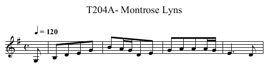T204A- Montrose Lyns - staff notation