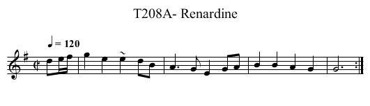 T208A- Renardine - staff notation