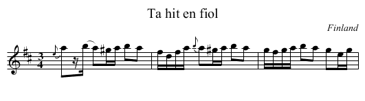 Ta hit en fiol - staff notation
