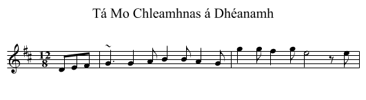 Tá Mo Chleamhnas á Dhéanamh - staff notation