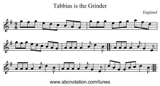 Tabbias is the Grinder - staff notation