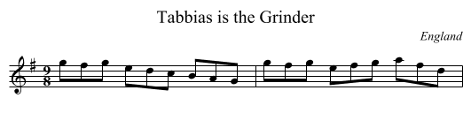 Tabbias is the Grinder - staff notation