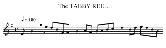 TABBY REEL, The - staff notation