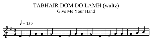 TABHAIR DOM DO LAMH (waltz) - staff notation