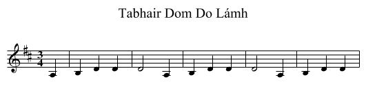 Tabhair Dom Do Lámh - staff notation