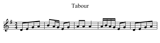 Tabour - staff notation