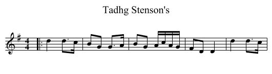 Tadhg Stenson's - staff notation