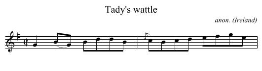 Tady's wattle - staff notation