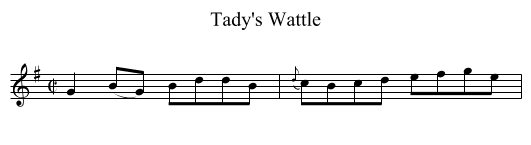 Tady's Wattle - staff notation