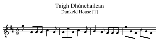 Taigh Dhùnchailean - staff notation