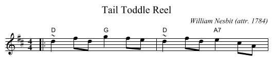 Tail Toddle Reel - staff notation