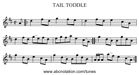 TAIL TODDLE - staff notation