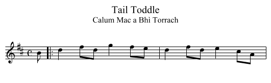 Tail Toddle - staff notation