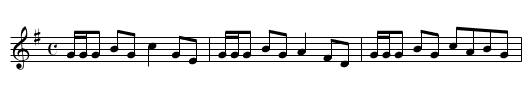 Tail Toddle - staff notation