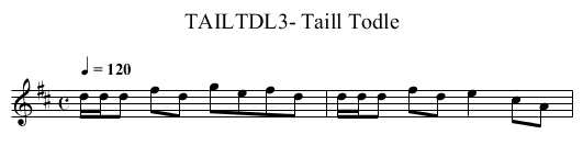 TAILTDL3- Taill Todle - staff notation