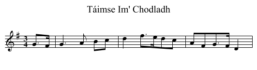 Táimse Im' Chodladh - staff notation