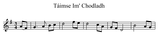 Táimse Im' Chodladh - staff notation