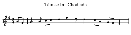 Táimse Im' Chodladh - staff notation
