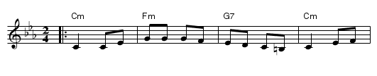 Taivas on sininen ja valkoinen - staff notation