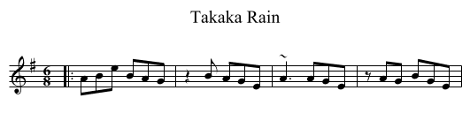 Takaka Rain - staff notation