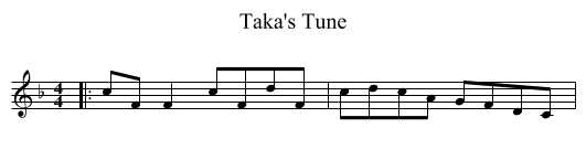 Taka's Tune - staff notation