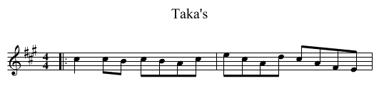 Taka's - staff notation