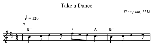 Take a Dance - staff notation